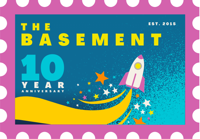 Basement Pink 10 Year Sticker