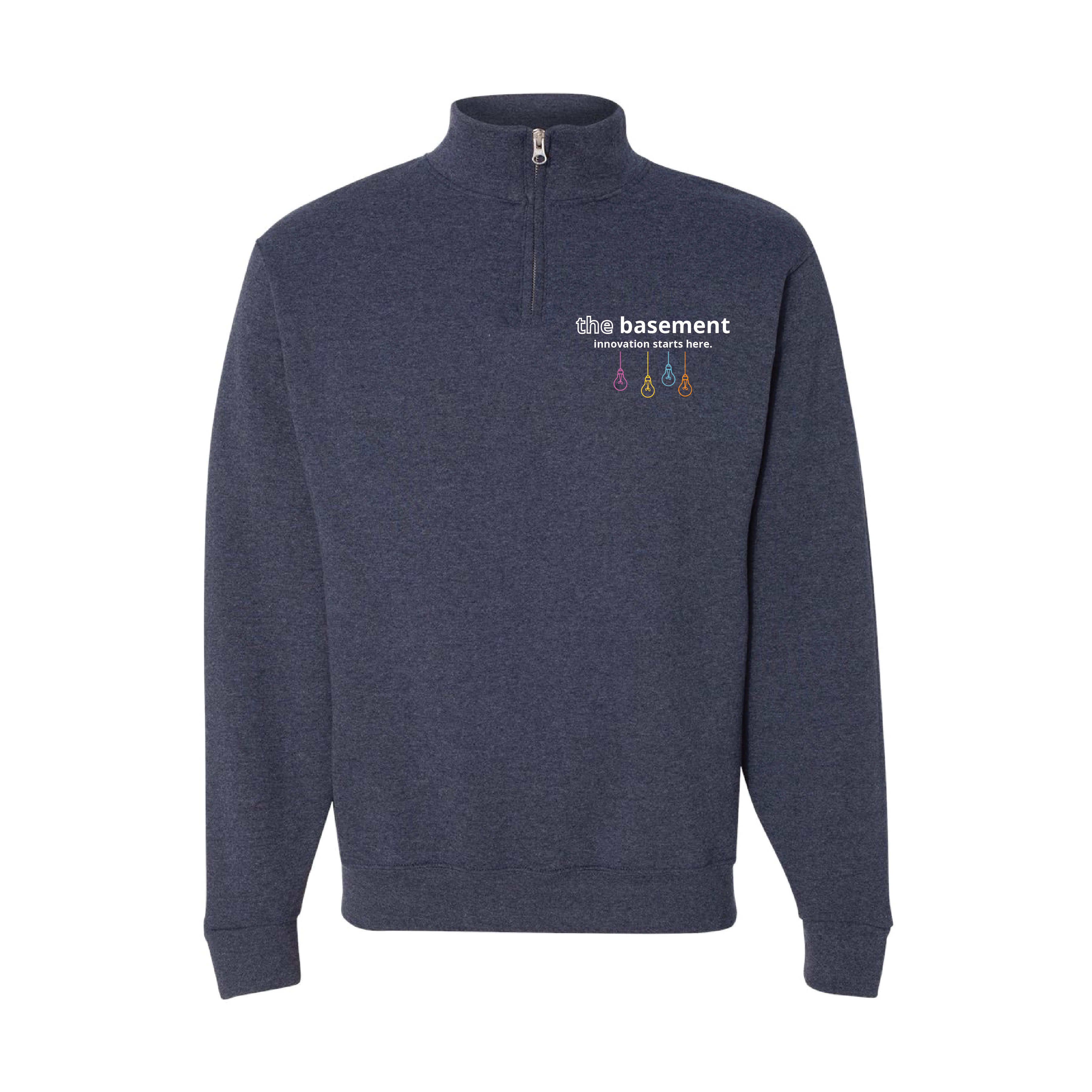 Heather Navy Lightbulb Quarter Zip Sweatshirt 